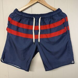 Fair Harbor Blue Red Lined Swim Trunks Boardshort 8” Inseam Men S GUC